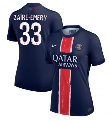 Paris Saint-Germain Warren Zaire-Emery #33 Hemmatröja Kvinnor 2024-25 Kortärmad